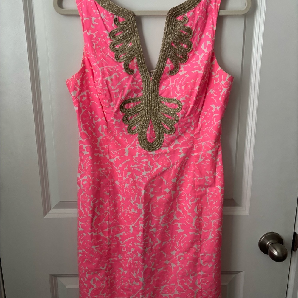 Lilly Pulitzer Pink and Gold Mini Dress